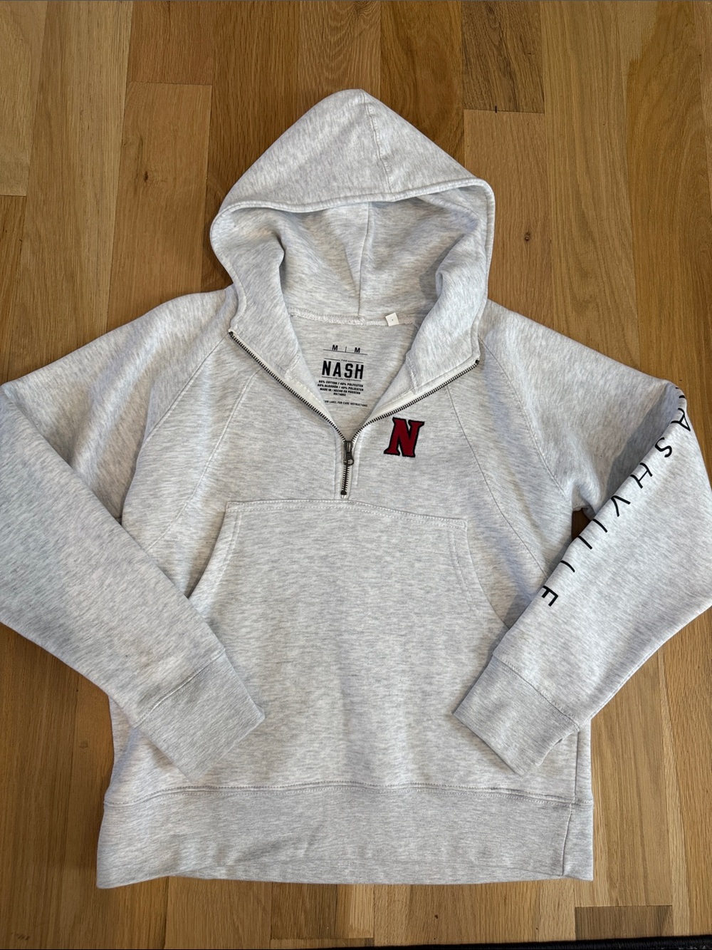 NWOT The NASH collection pullover Gray Quarter-Zip- Nashville/ Medium $88